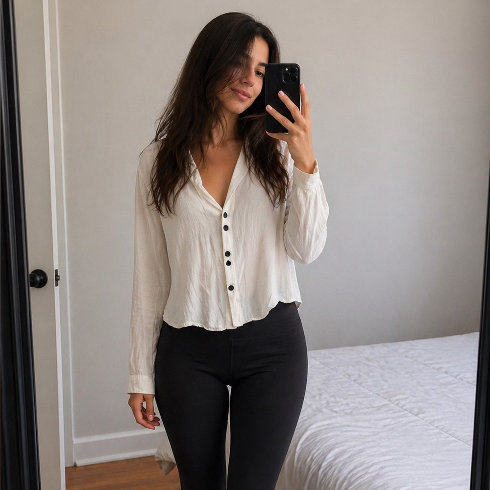 Zara White Blouse XS